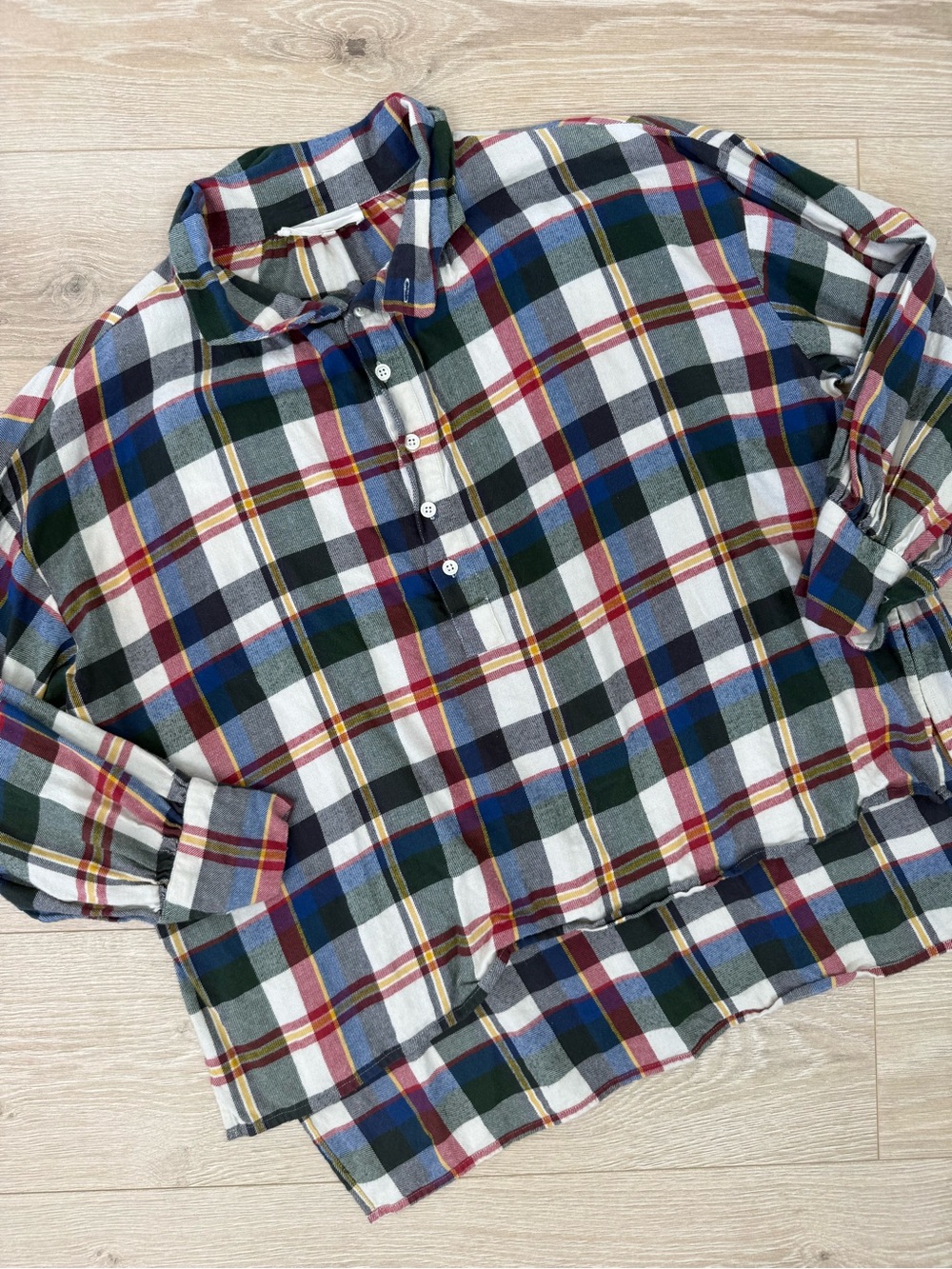 The Great School House Plaid The Painters Smock Top